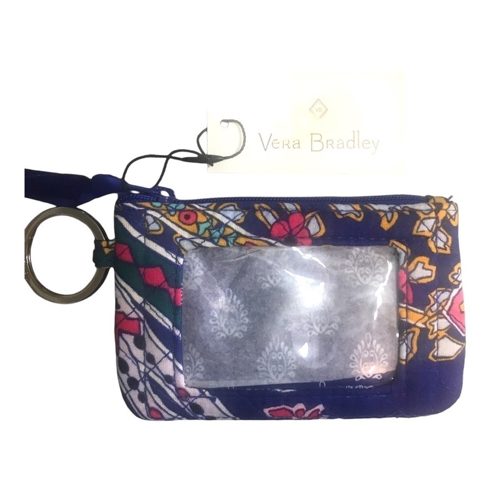Vera Bradley Iconic Zip Up Wallet Change Purse Key Chain